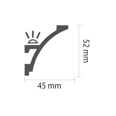 Карниз полімерний для LED освітлення Grand Decor KH 904
