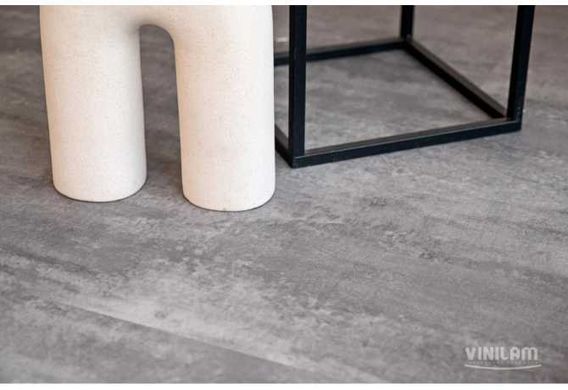 Вінілова підлога Vinilam Ceramo плитка 2,5 mm 71616 Цемент Сірий