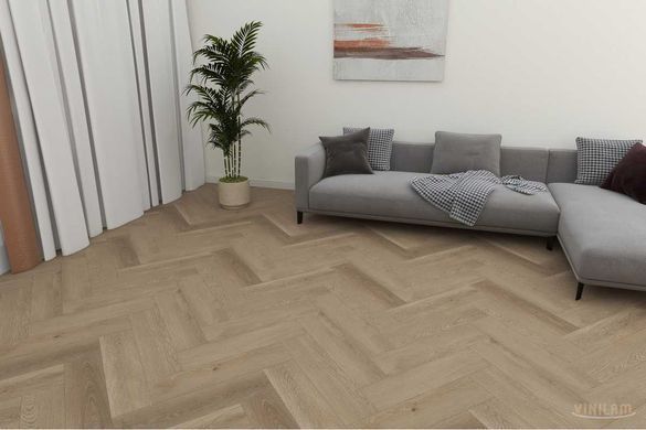 Вінілова підлога LVT Vinilam Parquet Herringbone Дуб Грін Грей 65325