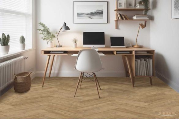 Вінілова підлога LVT Vinilam Parquet Herringbone Дуб Крафт MS1015