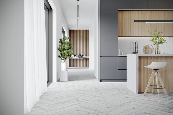 Вінілова підлога Falquon SPC ламінат The Floor Herringbone Ice Oak P1007
